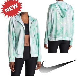 🆕 Nike Icon Clash tie dye Sportswear Jacket teal & white